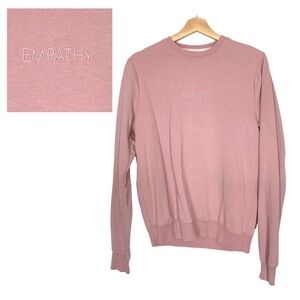 EMPATHY Pink Crewneck Embroidered Sweatshirt Size Small
